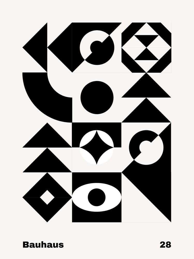 Geometric Bauhaus Poster B&W 28