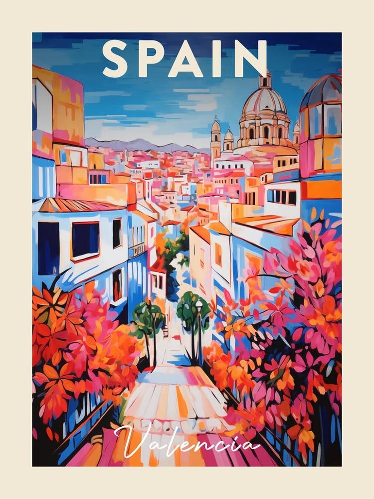 Valencia Spain 3 Fauvist Painting Travel Poster