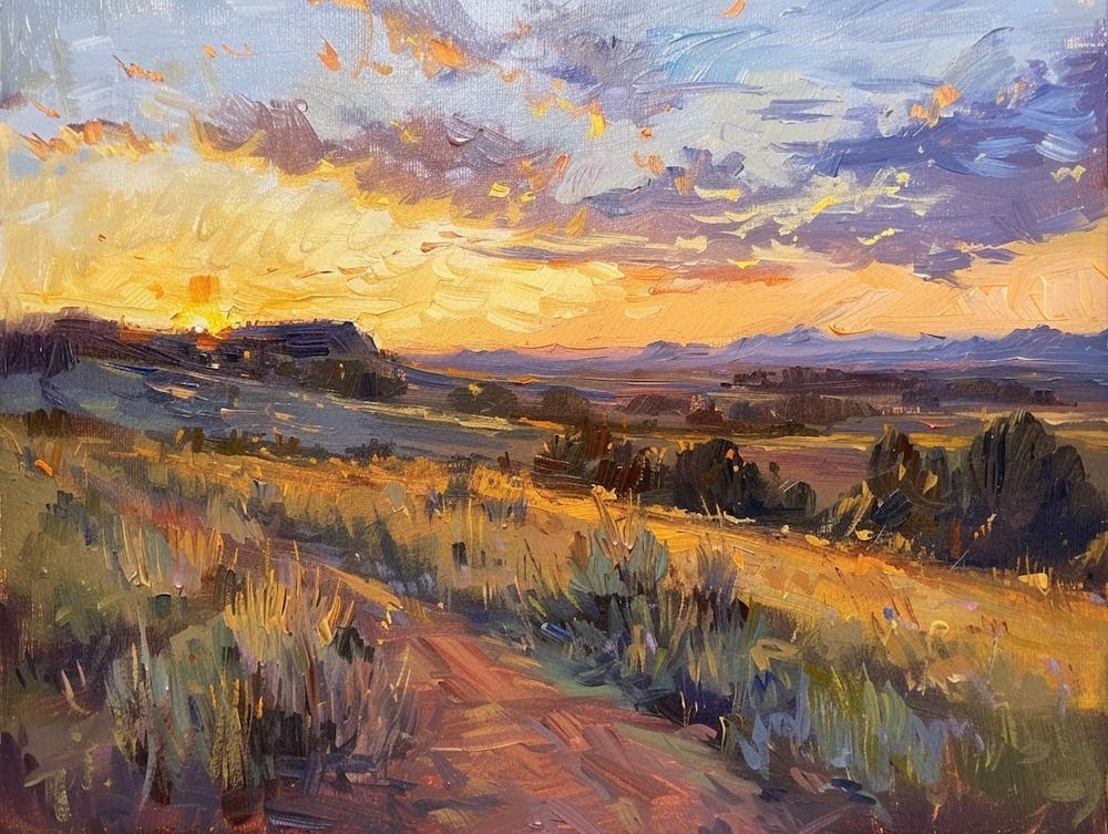 Western Sunset Landscapes Wyoming 1