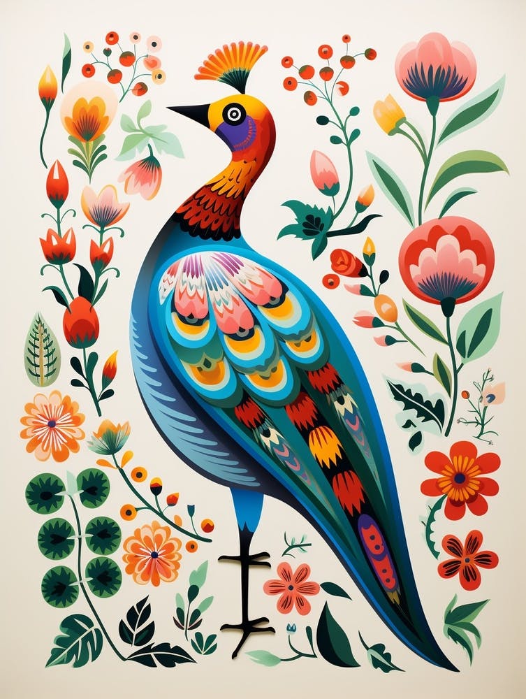 Scandinavian Bird Illustration Pheasant 6