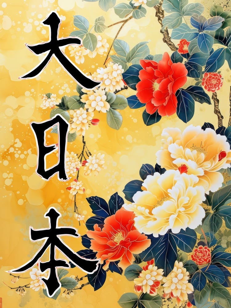 Hokusai Great Japan Poster Japanese Floral  14