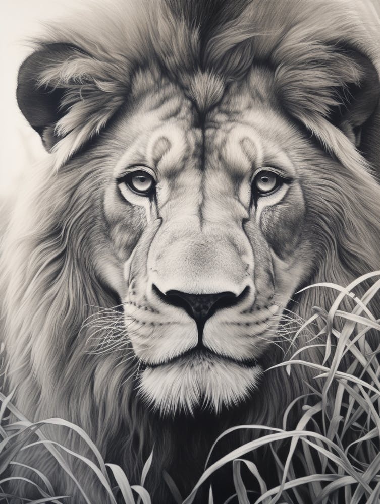 African Lion Realism Portrait 3