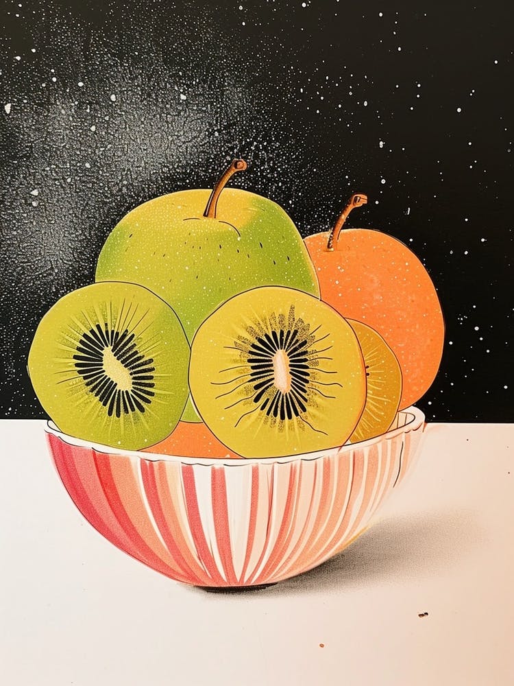 Art Deco Kiwi & Apples