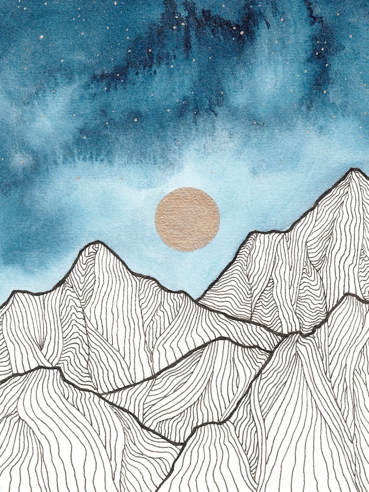 Indigo And Gold Landscape 12