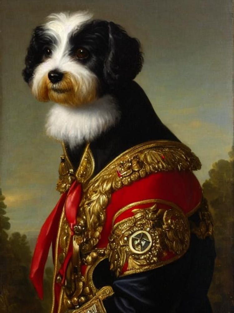 Coton De Tulear Renaissance Portrait Oil Painting