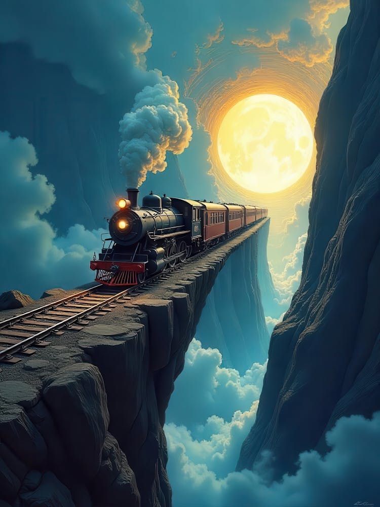 Train Crossing The Sky