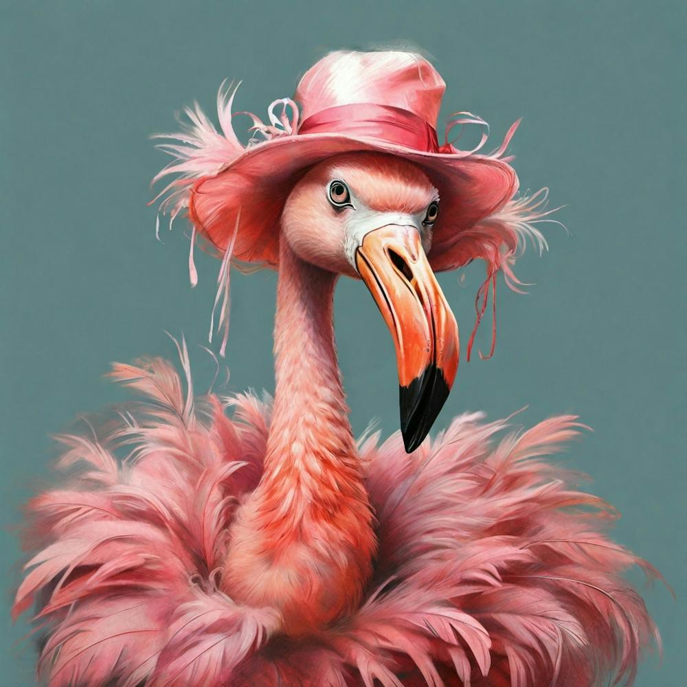 Flamingo In Hat