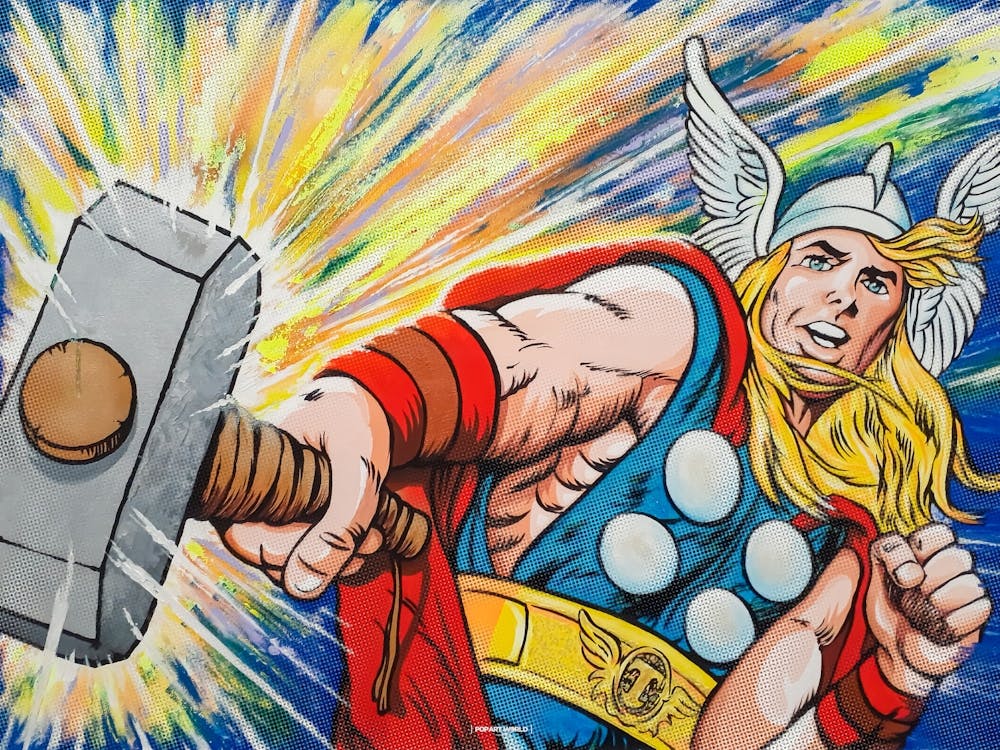 Thor In Action |Comic Art Digital | Pop Art World 2025