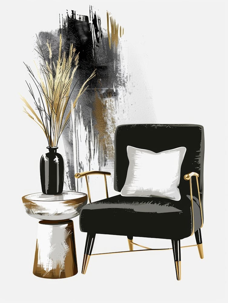 Black And Gold Living Room 3