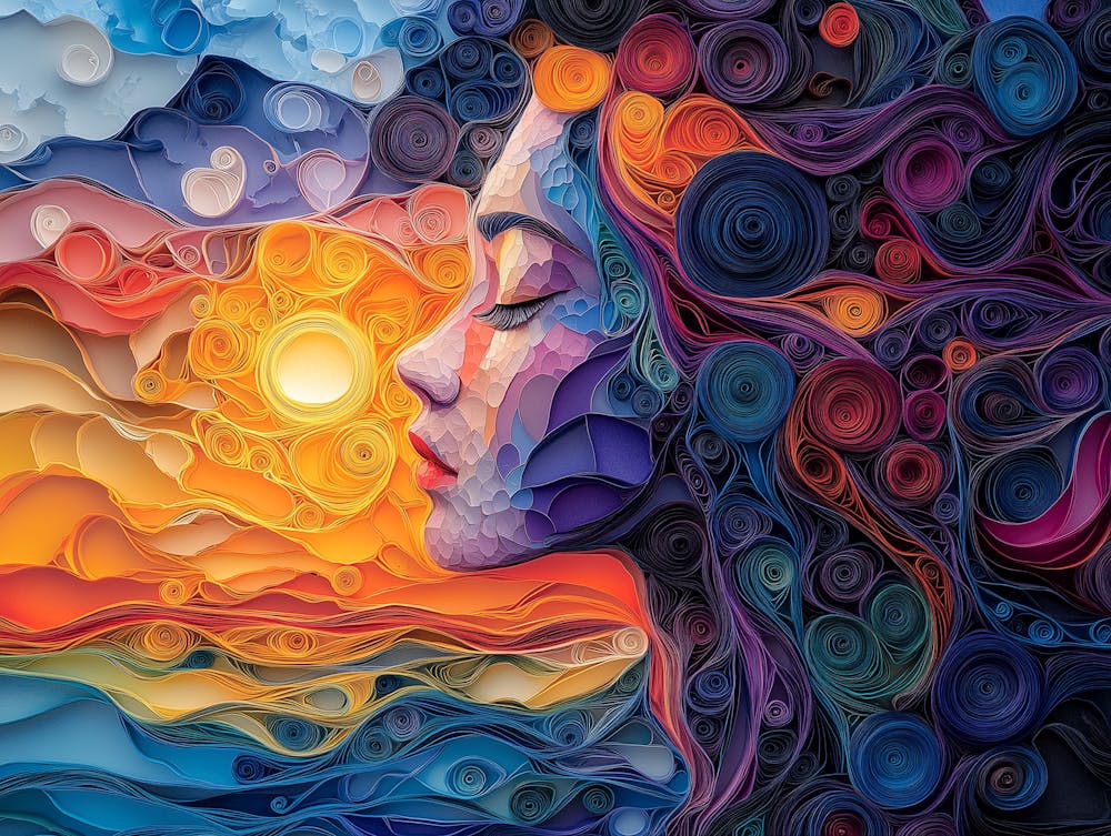 Paper Quilling Woman Portrait