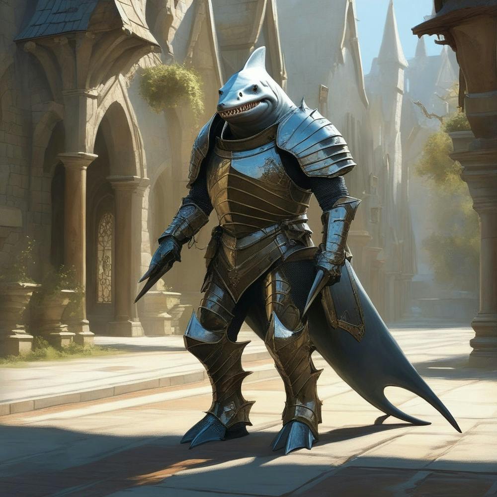 Shark transformed as warrior