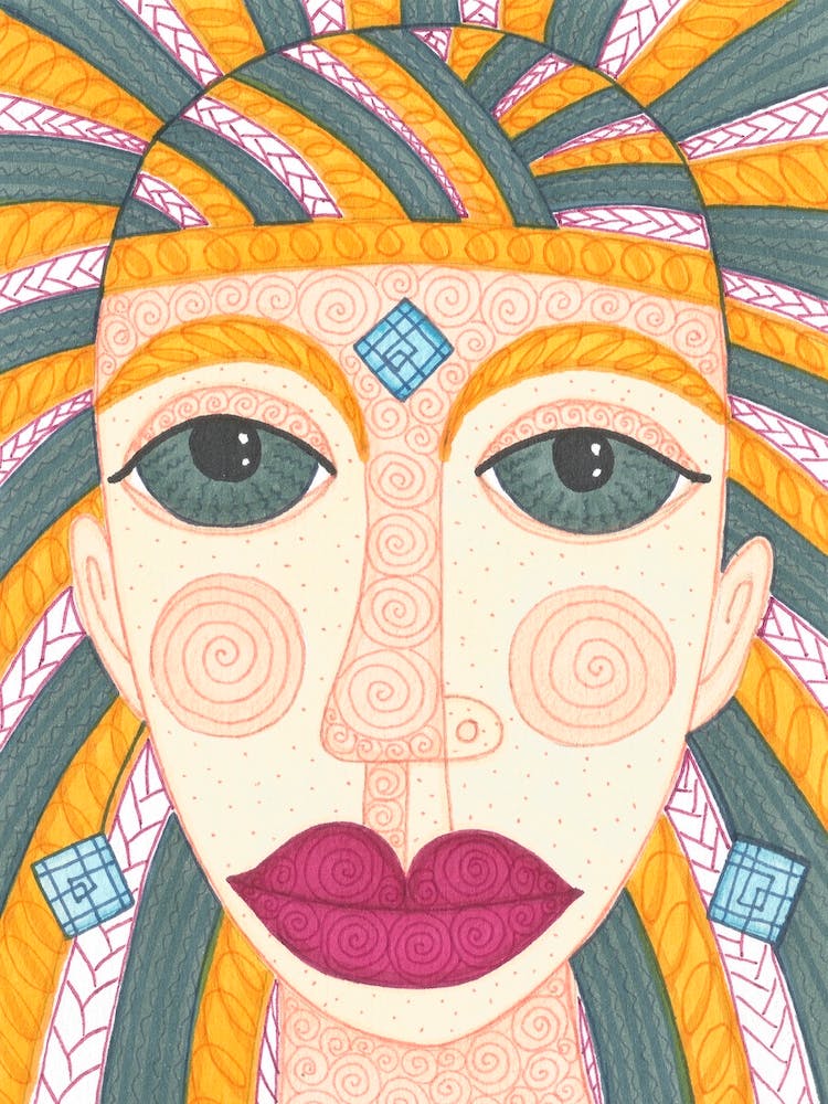 Grey Eyes Vinous Lips