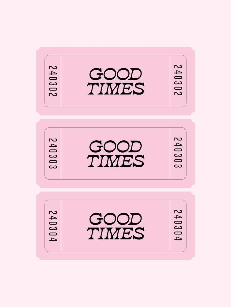 Pink Good Times Retro Ticket