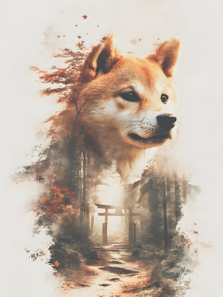 Impressive Shiba Inu Double Exposure 15