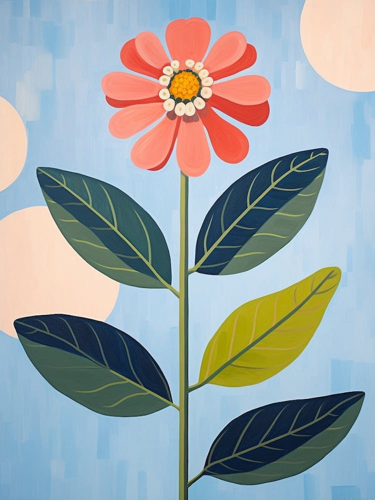 Zinnia 5 Hilma Af Klint Inspired Pastel Flower Painting