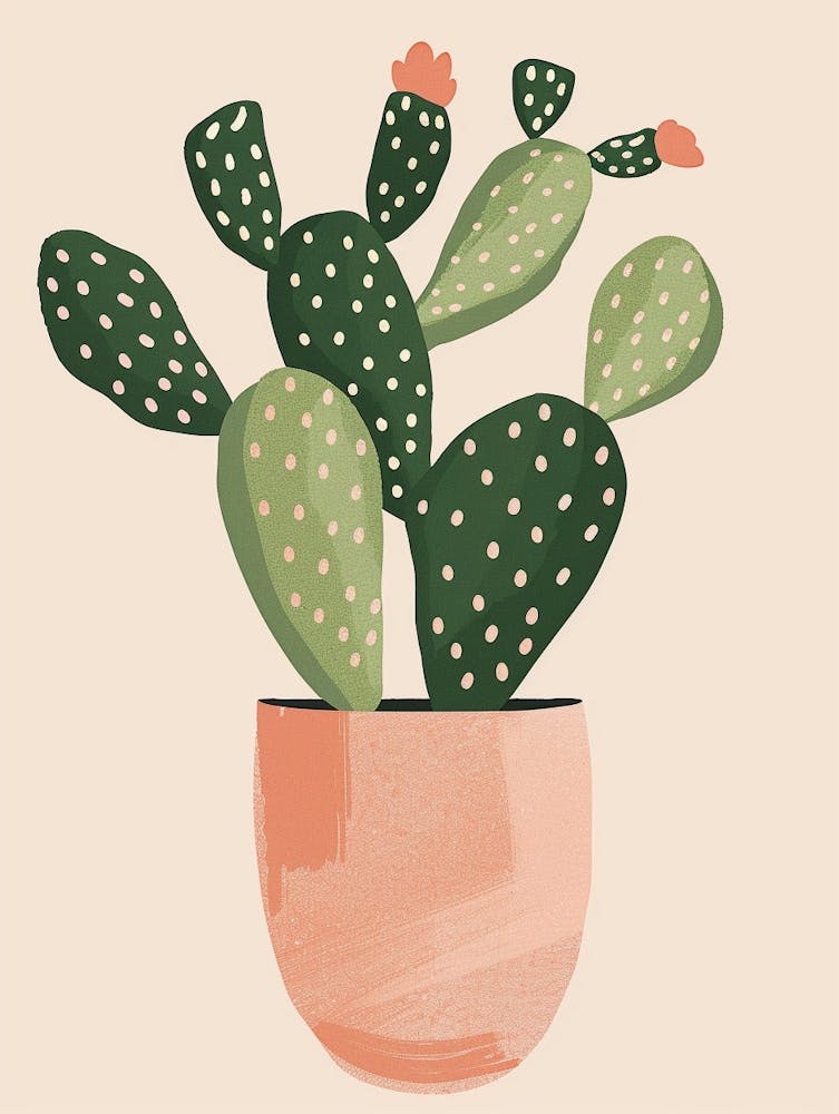 Cactus Plant Minimalist Illustration 4