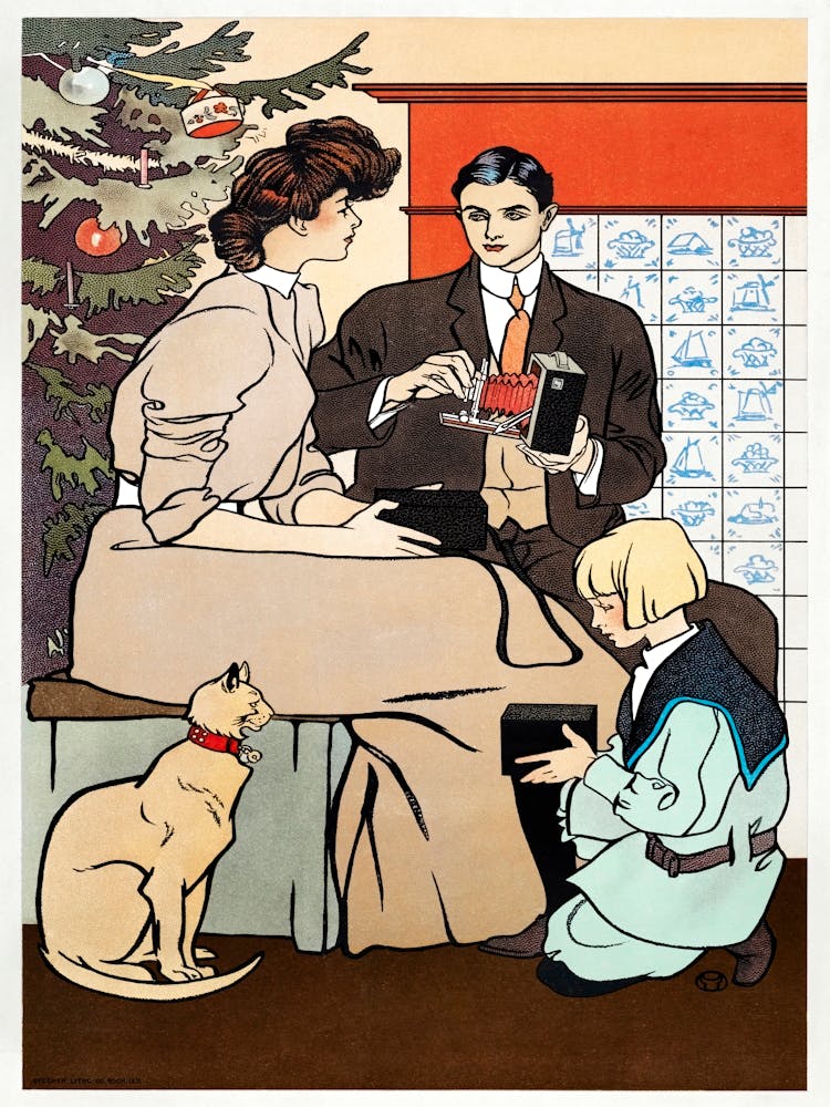 Vintage Christmas Poster, Edward Penfield