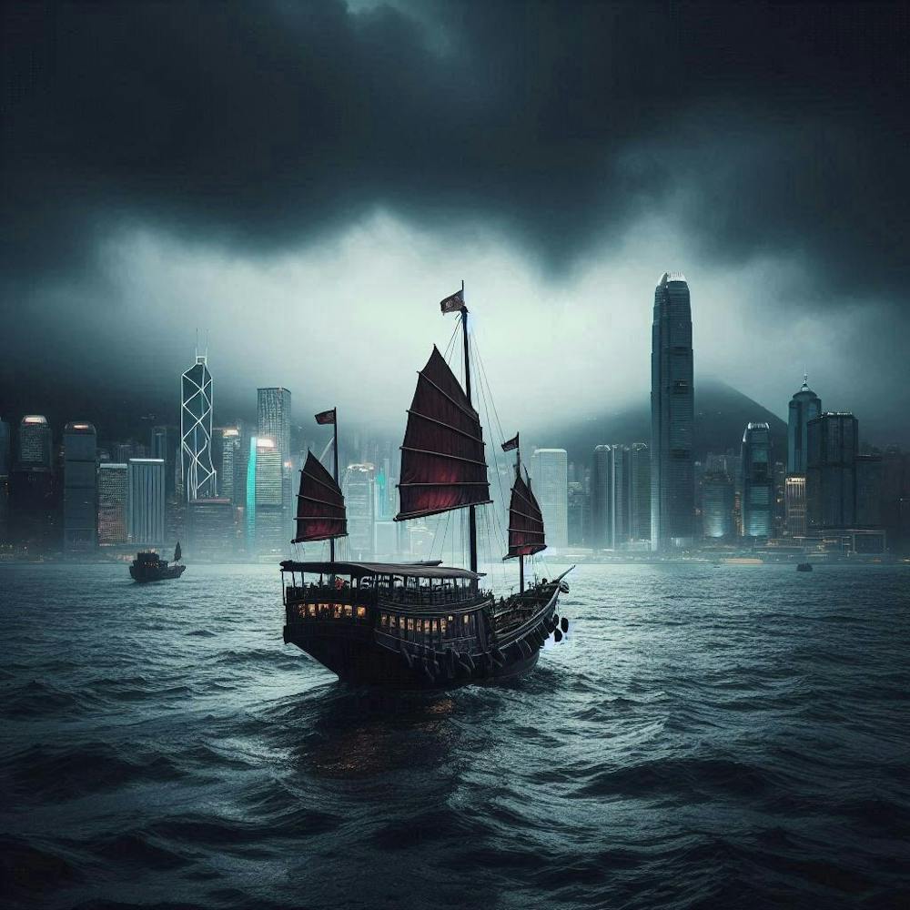 Hong Kong Harbor Junk
