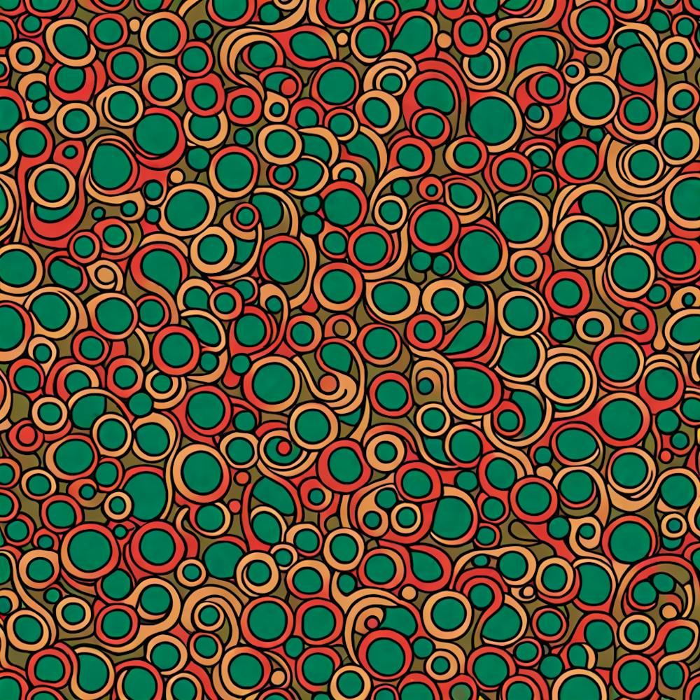 A Pattern Featuring Abstract Geometric Shapes With Lines Rustic Green And Red Colors, Flat Art, 125