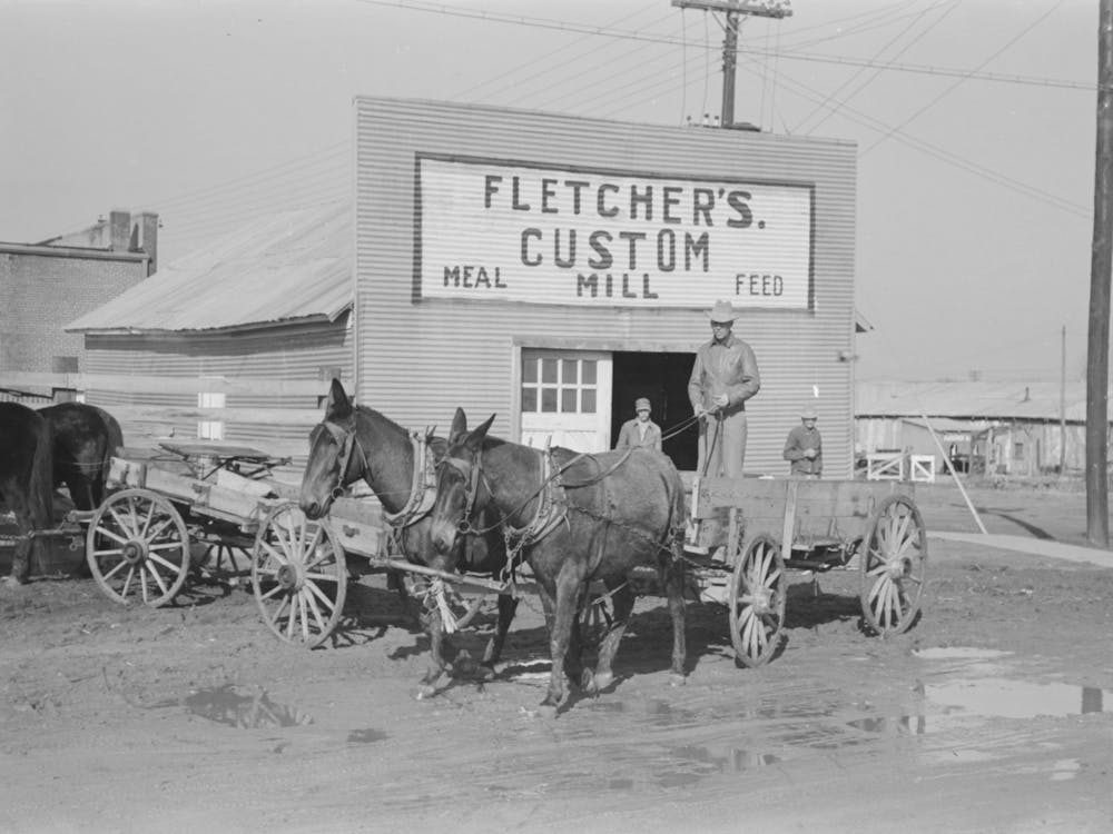 Untitled Photo, Possibly Related To Farmer Leaving Town For His Home, Eufaula, Oklahoma By Russell Lee 1