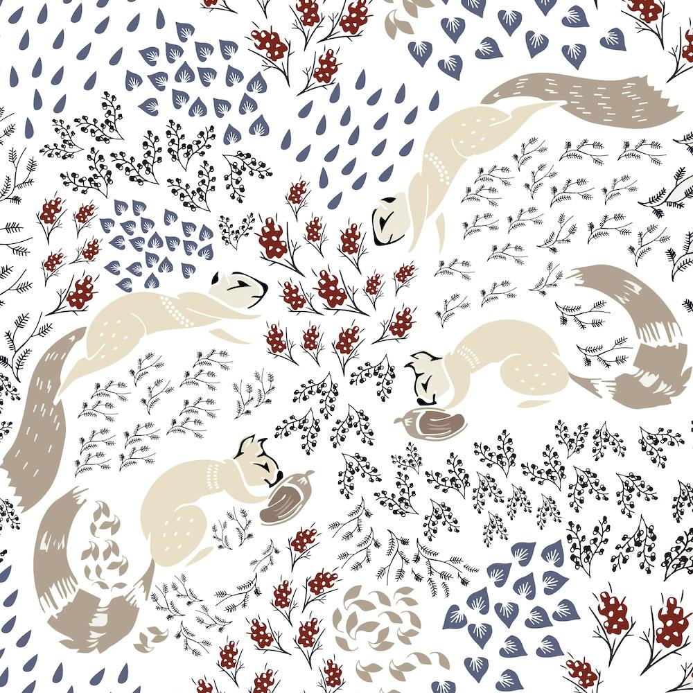 Squirrel Pattern I Square