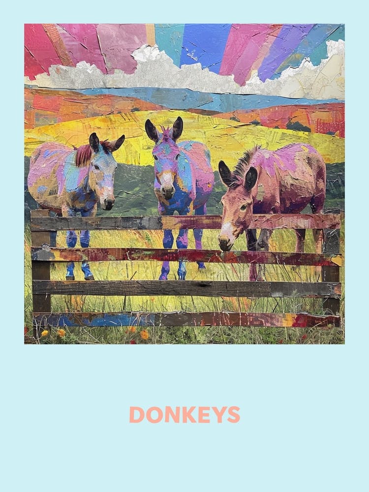 Donkeys Collage Poster 2