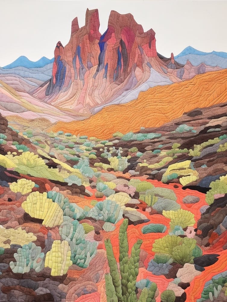 Mount Teide Spain 1 Colourful Mountain Illustration