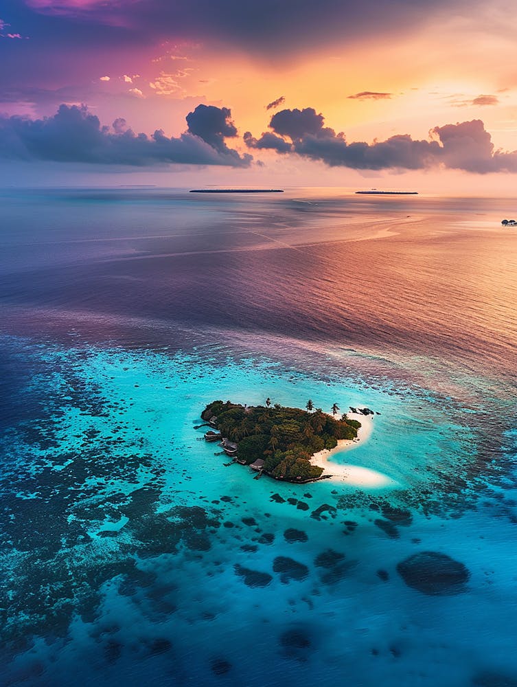 Sunset Over The Maldives