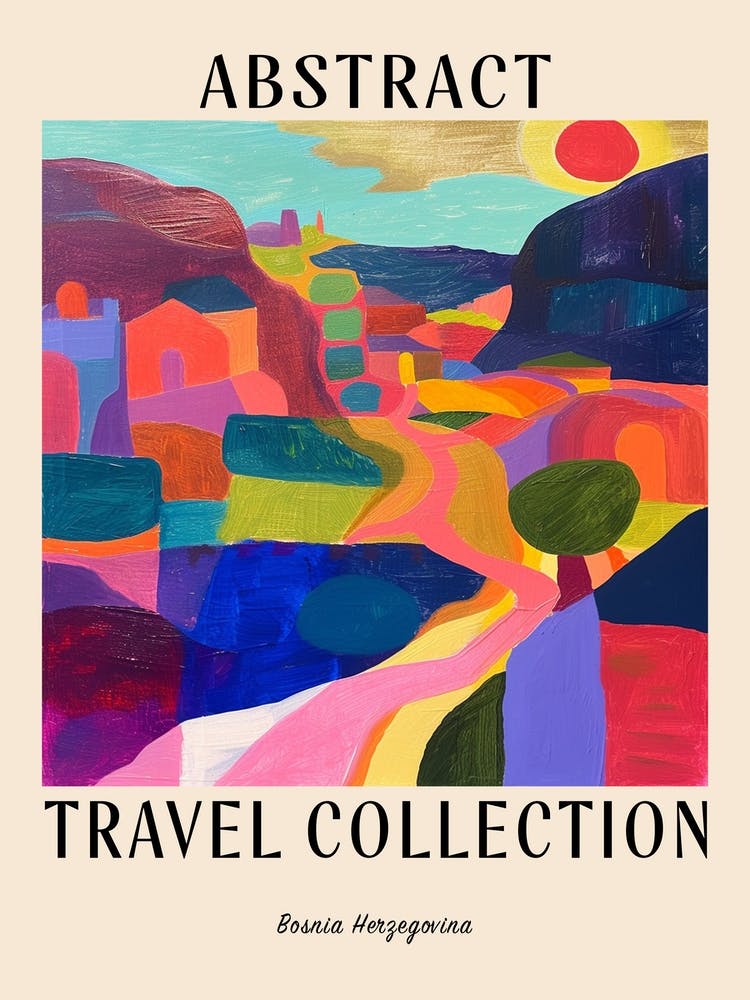 Abstract Travel Collection Poster Bosnia Herzegovina 3