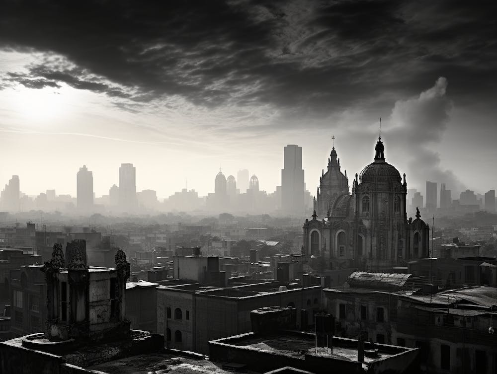 Black And White Photograph Of Mexico City
