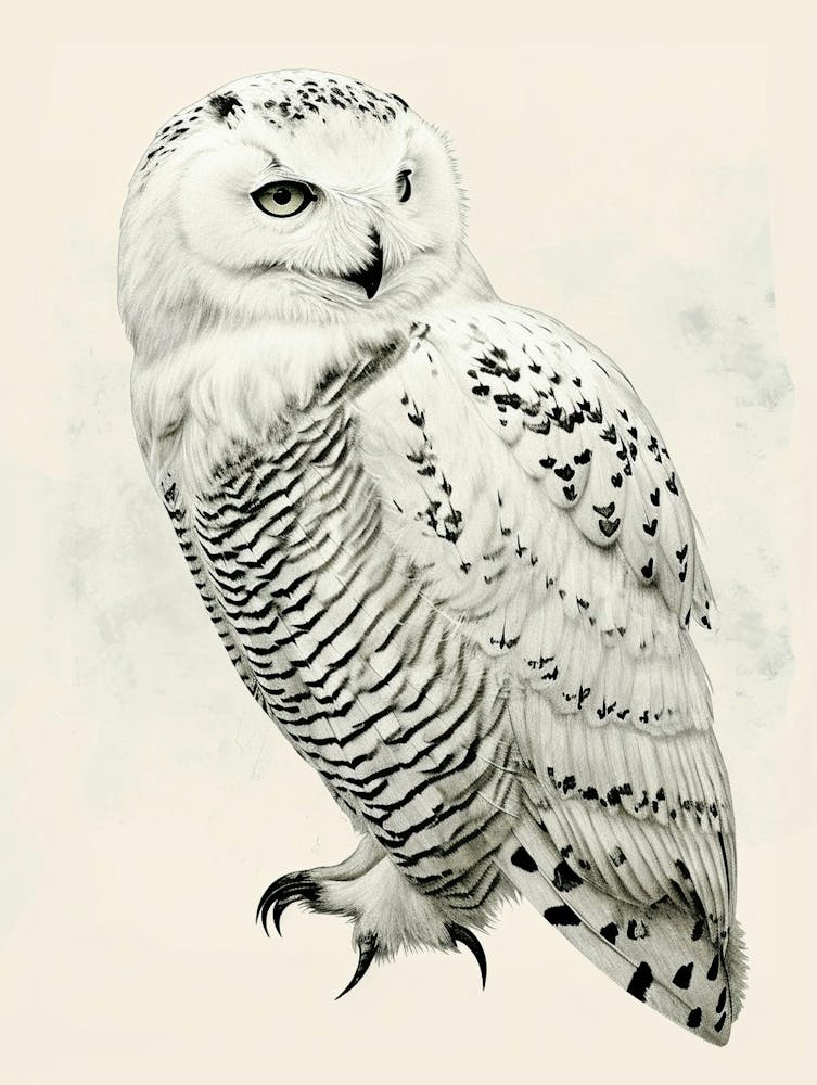 Harfang des Neiges Illustration Vintage 1