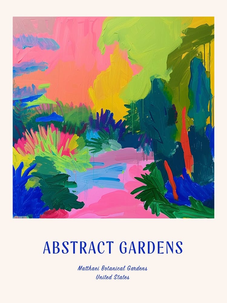 Colourful Gardens Matthaei Botanical Gardens Usa 2 Blue Poster