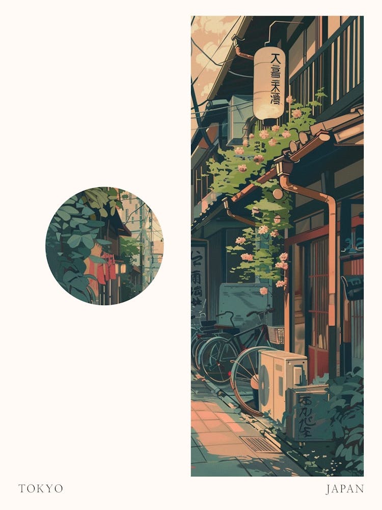 Tokyo Japan 6 Cut Out Travel Poster