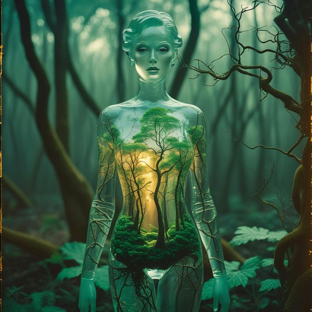 Femme dans la Forêt