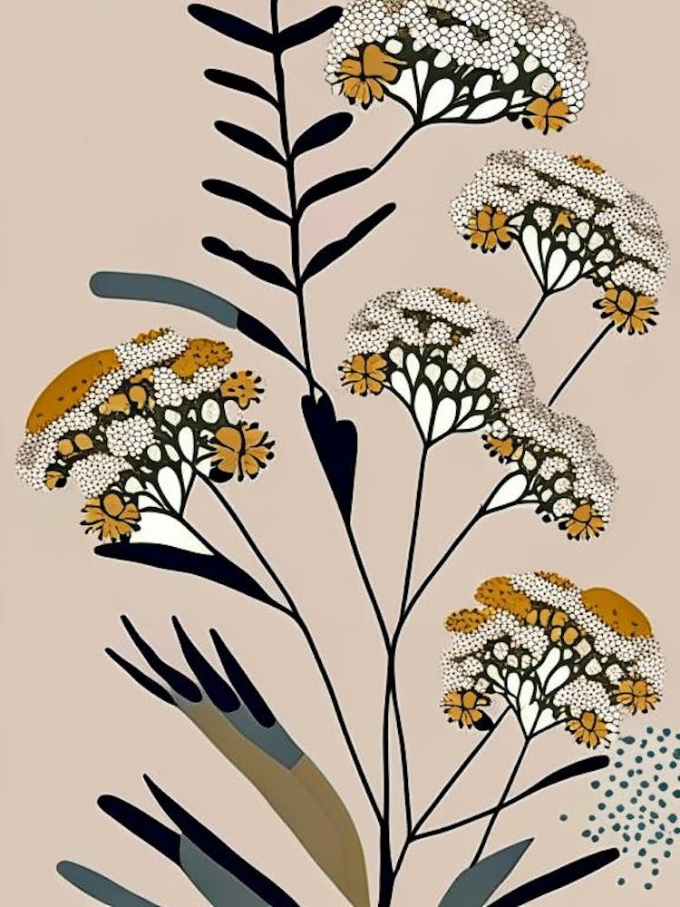 Schafgarbe Wildblume Moderne Gedeckte Farben