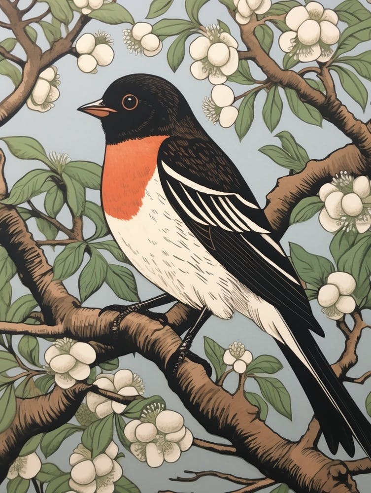 Art Nouveau Birds Poster Swallow 4