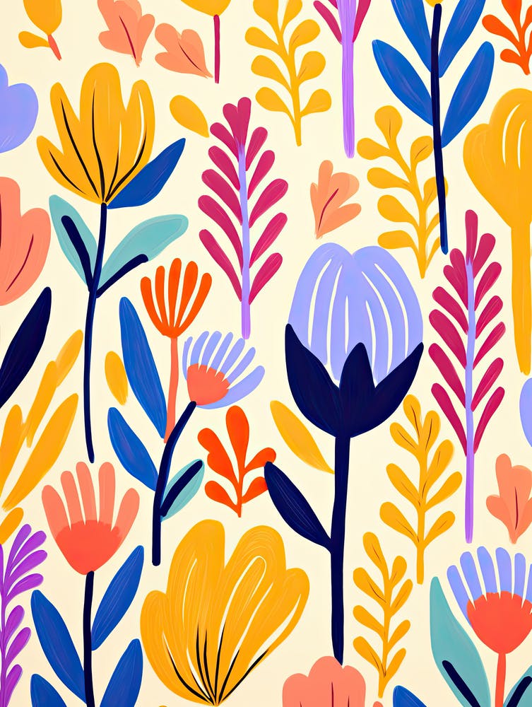 Blooms In Matisse Style Wake; Whimsical Elegance