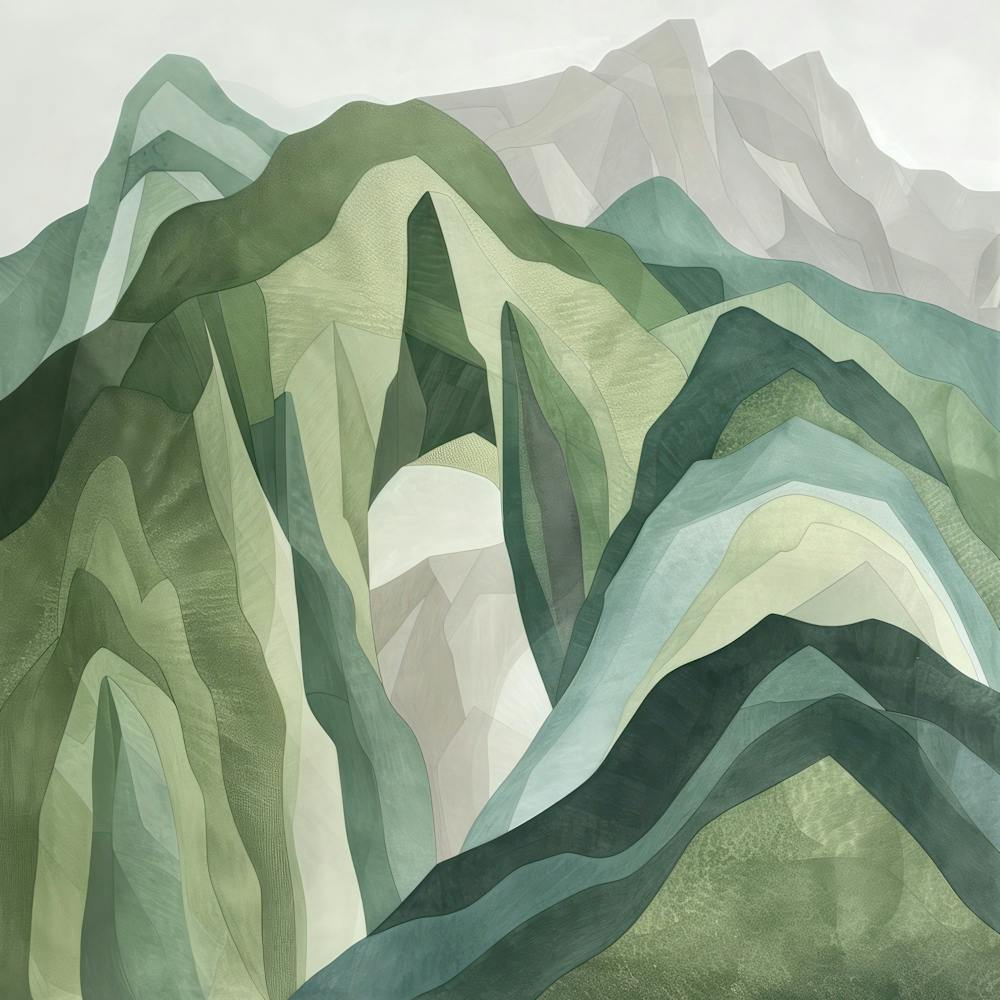 Japanese Watercolour Of Mount Ibuki 3