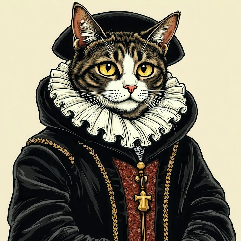 Cat In Renaissance Costume