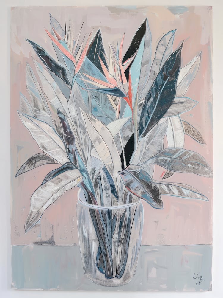 A World Of Flowers Bird Of Paradise 3 Painting