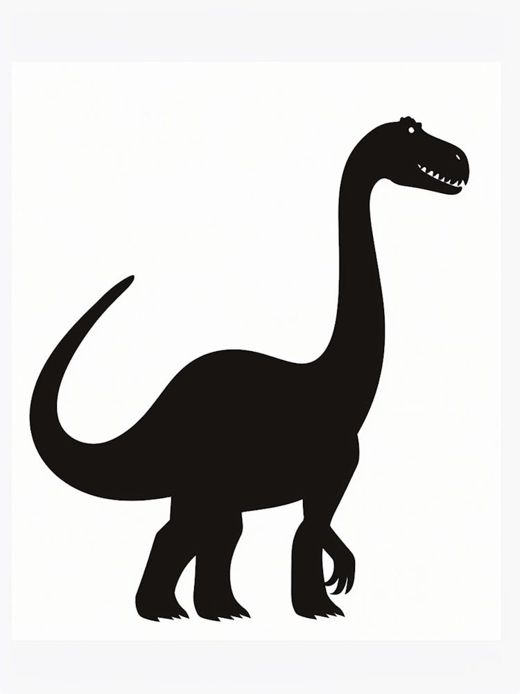 Black Brontosaurus Dinosaur Silhouette 2