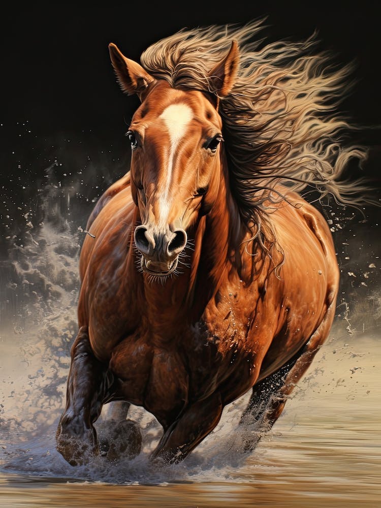 A Horse Painting In The Style Of Photorealistic Technique 4