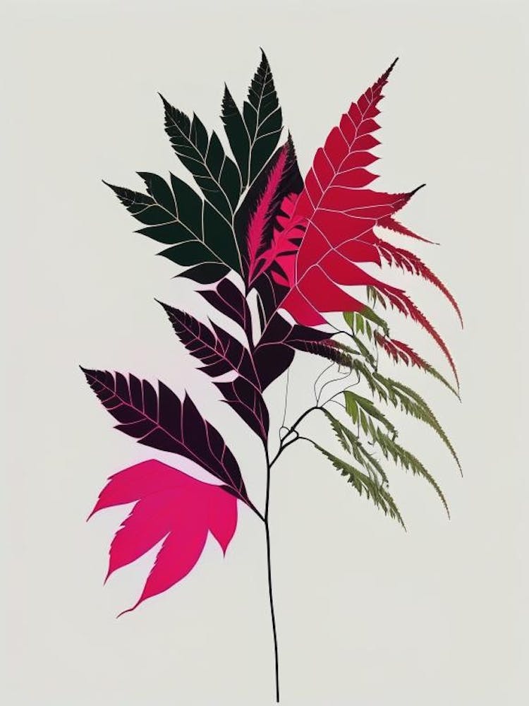 Poison Sumac Minimal Line Drawing 4
