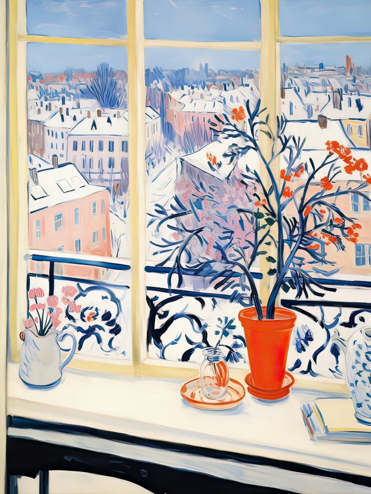 The Windowsill Of Vienna   Austria Snow Inspired By Matisse 4