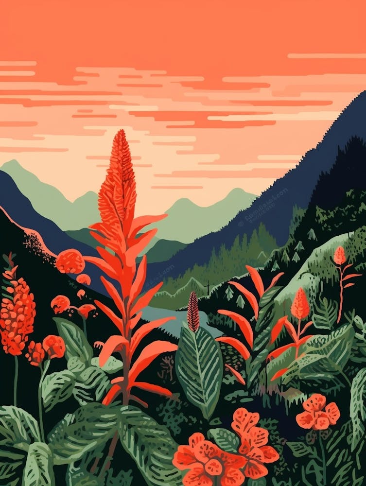 Boho Wildflower Painting Downy Rattlesnake Plantain 1