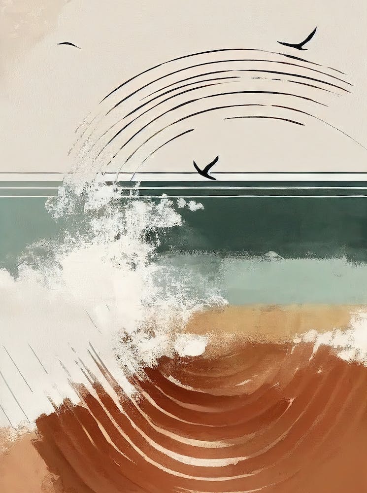 Crushing Waves - Abstract Minimal Boho Beach