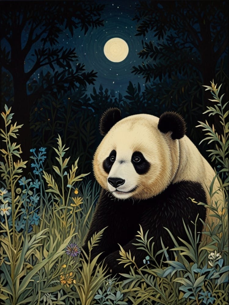 William Morris Panda Bear At Night