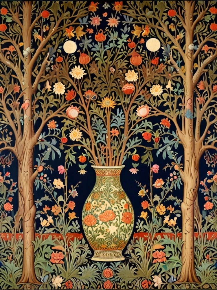 William Morris Vase In A Forest