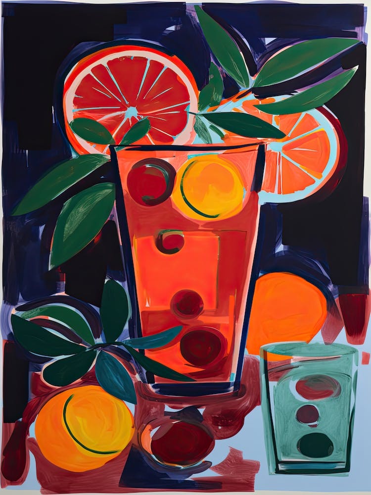 Negroni Cocktail Illustration 2