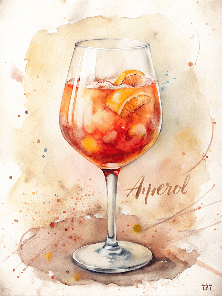 Aperol Watercolor Paitning